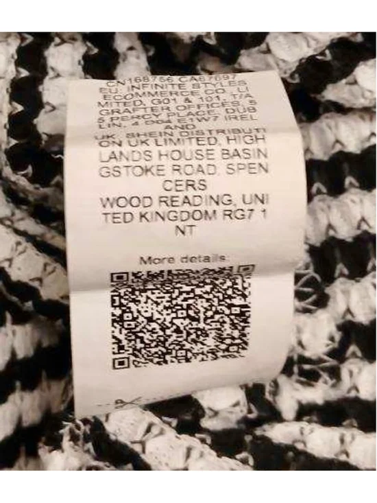 SHEIN Curve Women’s Black White Striped Knit Top 3XL JC676 - Picture 5 of 8